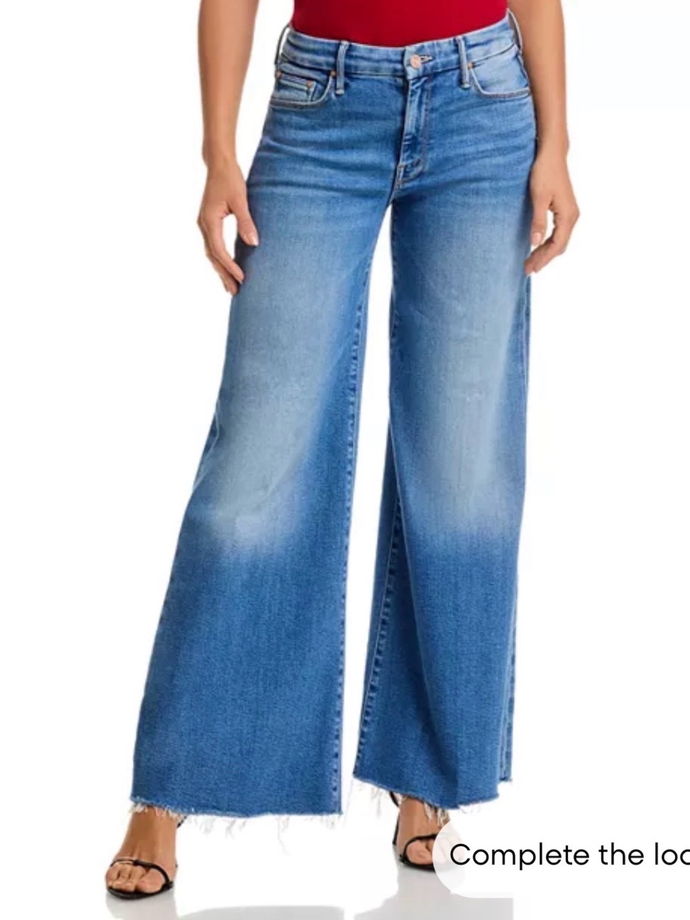 MOTHER Wide-Leg High-Rise Light Blue Fade Jeans